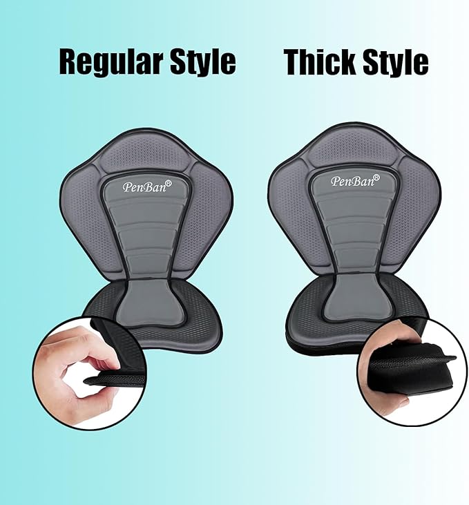 Universal Deluxe Kayak Seat Cushion with Storage Bag for Kayak,Padded Boat,SUP,Canoe,Fishing Boat,Seats with 4 Adjustable Straps