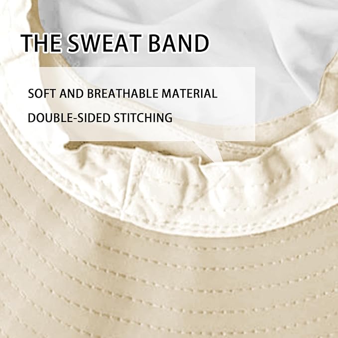 Sun Hats for Men Women Fishing Hat UPF 50+ Breathable Wide Brim Bucket Hats Summer UV Protection Safari Hat with Neck Flap