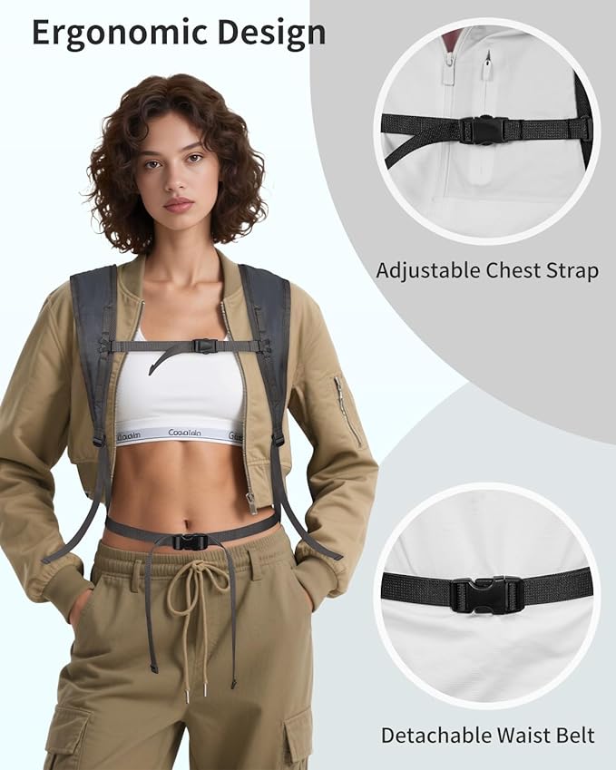 Blue Quartz Hiking Backpack 30L Lightweight Packable Backpack for Travel, Water Resistant Foldable Daypack for Women Men, Black