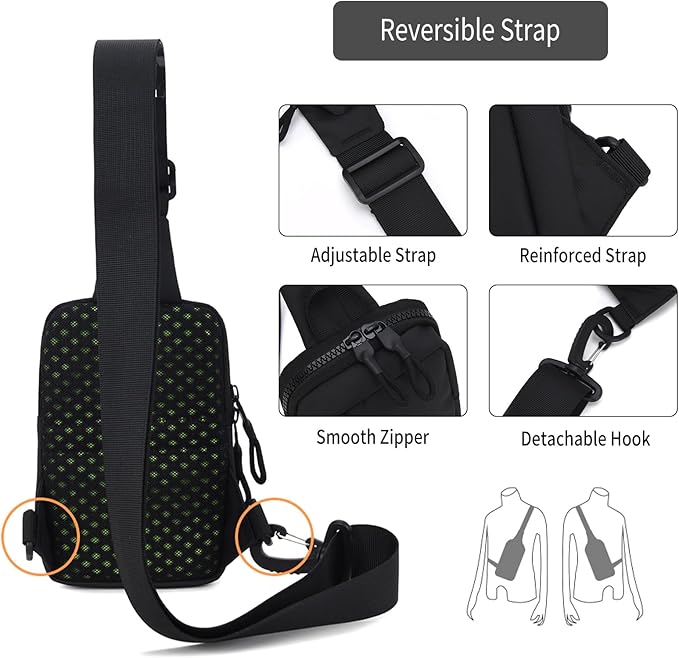 Peicees Small Crossbody Bag for Men Women Mini Sling Bag Travel Running Phone Daypack Cross Body Shoulder Bags, 2 Sizes, Small Rose