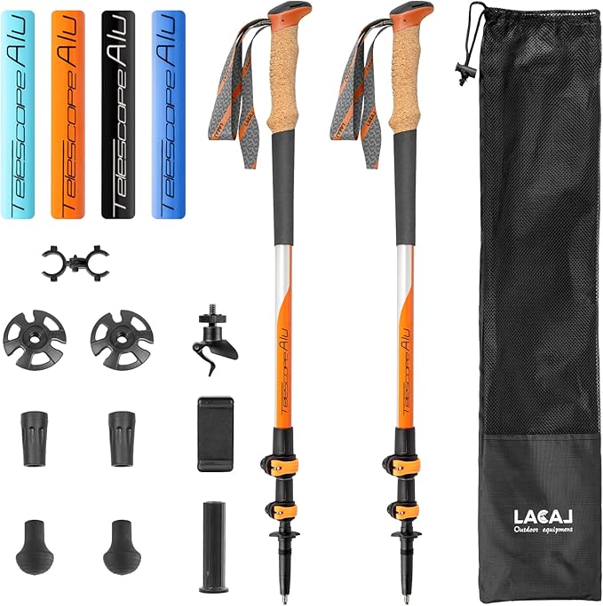 Hiking Poles, Ultra-Light Telescopic Trekking Poles,Portable Walking Sticks with Adjustable Height for Men and Women