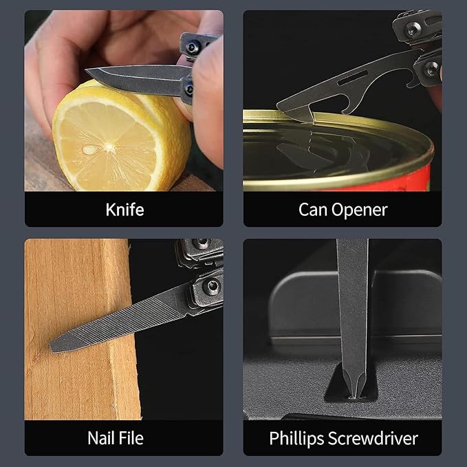 Nextool EDC Keychain Multitool, 10 in 1 Mini Pocket Knife Multi Tool with Needlenose Pliers, Scissors, Mini Useful Cool Gadgets for Men, Gifts For Dad Men Him Boyfriend-Dark