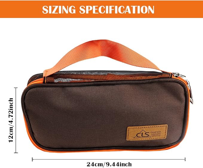 Cooking Utensil Storage Bag Grill Cookware Organizer Travel Set Portable Tableware Fork Spoon Chopsticks Organizer Tote for Outdoor Travel Picnic Camping（0range）