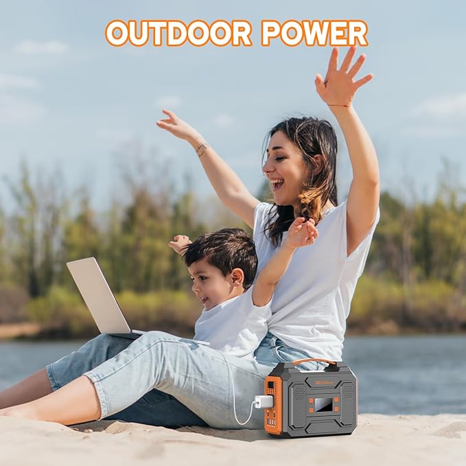 Portable Power Station 300W Solar Generator 280Wh(without Solar Panel), 110V Portable Power Bank with AC Outlet Pure Sine Wave, DC, USB QC3.0, External Lithium Battery Pack for Camping RV Outdoor Use