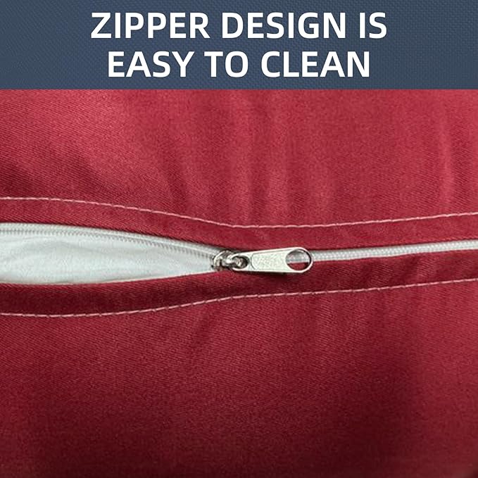 Outdoor Chaise Pillows, 2 Pcs Headrest Pillow for Patio Chaise Lounge Chair with Adjustable Elastic Stripe Head Resting Pillows for Recliner Office Chair, Dark Red