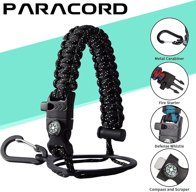 Stainless Steel Water Bottle 40oz with Straw & Auto Spout Lids, Paracord Handle, Insulated Water Flask Carrier Bag & Protective Boot, Thermo Bottle Mug Metal Canteen Keep Cold-48H & Hot-24H