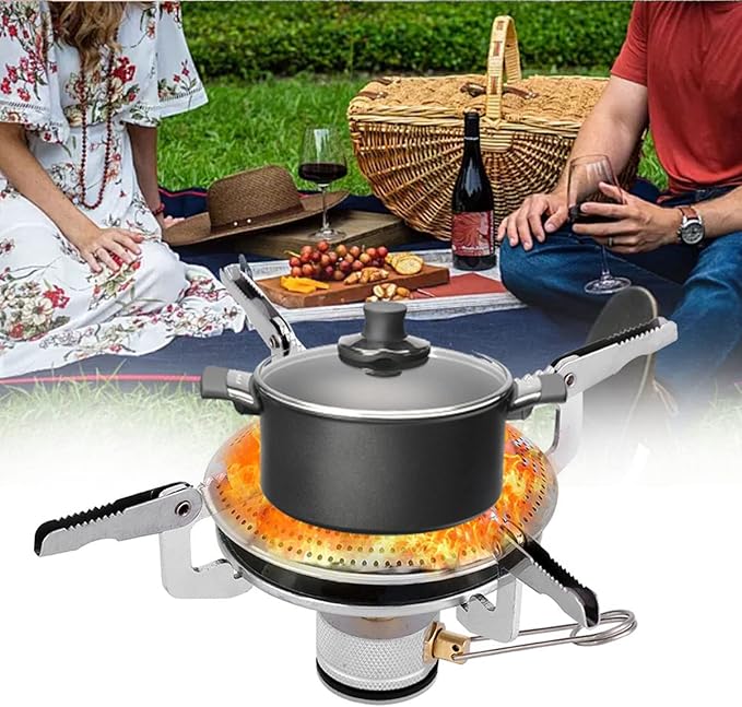 Restokki Camping Stove，Backpacking Stove，Camping Stove Propane，Portable Gas Stove Camping，Camping Grill for Outdoor Backpacking Hiking and Picnic