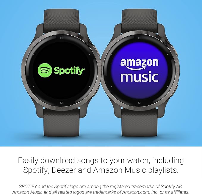 Garmin Venu 2S, Smaller-Sized GPS Smartwatch with Advanced Health Monitoring and Fitness Features, Slate Bezel with Graphite Case and Silicone Band, (010-02429-00) (Renewed)