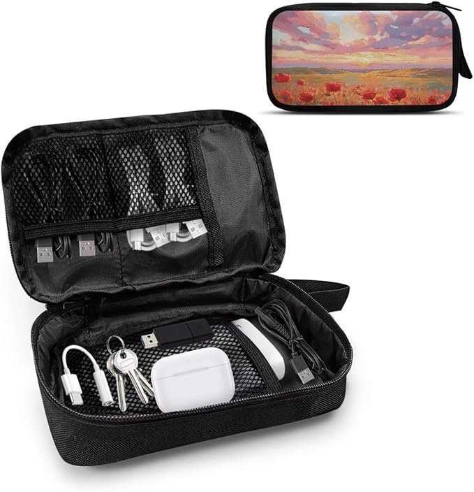 Grassland Electronic Organizer Cord Organizer Travel Pouch Electronic Accessories Carry Case Large Travel Cable Organizer Bag for SD Card Phone Power Bank
