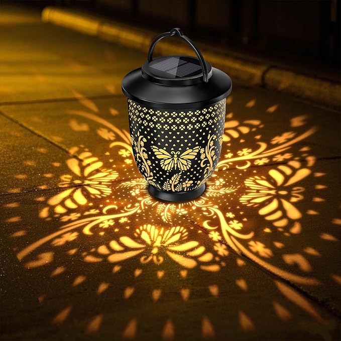 Butterfly Solar Lantern Outdoor Waterproof - Hanging Solar Lights Decorative Gifts for Women Mom, for Garden Decor, Backyard, Patio, Yard, Lawn, Porch (Butterfly)
