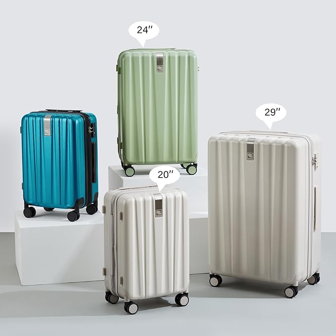 Hanke Expandable Hardshell Luggage Sets 3 piece Carry On Luggage with Wheels Suitcases Lightweight Checked Tsa Luggage Rolling Large Suitcase Travel Luggage Bag Woman Men 20/24/29 Inch(Caribbean Blue)
