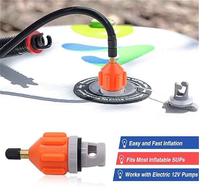 2Pack SUP Pump Adaptor, Universal Inflatable Boat SUP Pump Converter Air Valve Adapter