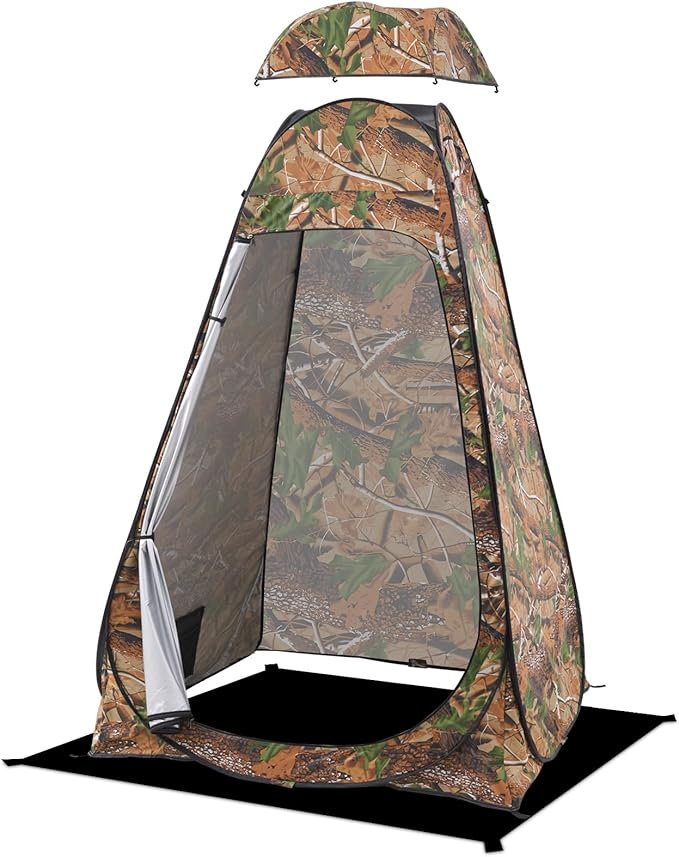 BRIAN & DANY Pop Up Shower Tent, Portable Privacy Camping Changing Tent, Camp Toilet Bathroom Pod with Rain Shelter & Windows, UPF 50+ & Waterproof, 47.2" x 47.2" x 74.8"