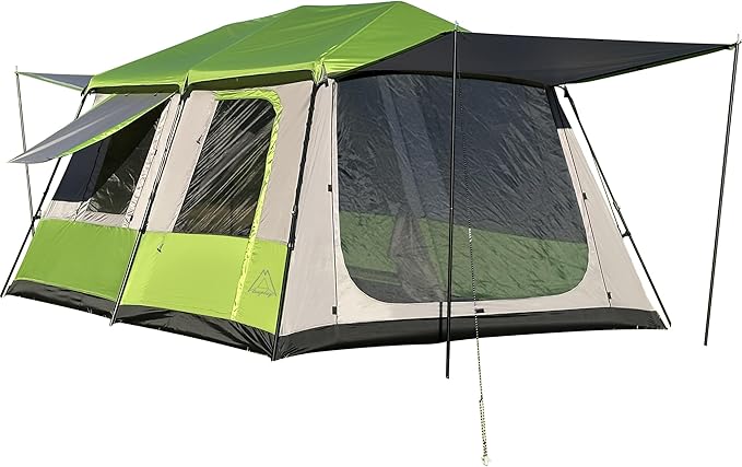 Tenplay 2-8Person Instant Pop-Up Family Tent,Family Large 2 Room Camping Tent, Easy Setup in 60s,Includes Rainfly,Room Divider,Carry Bag, Large Cabin Multi Room Tents for Camping Hiking Sleepover