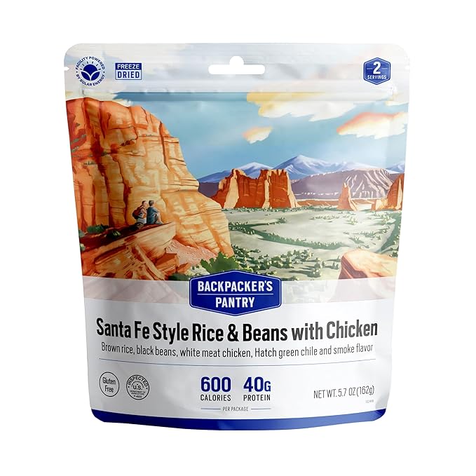 Backpacker's Pantry Santa Fe Rice & Beans with Chicken | Freeze Dried Backpacking & Camping Food, 1 Count