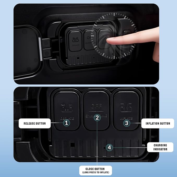 Queen Air Mattress with Portable Air Pump (2000mA) and 2 Inflatable Pillows, 19" High Self-Inflation Inflatable Mattress, Comfortable Blow up Mattress, Air Bed for Camping, Home and Guest