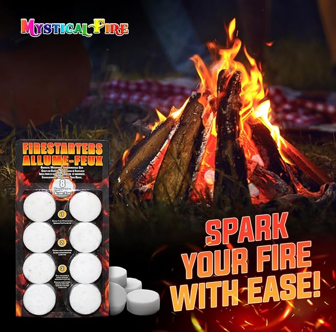 Mystical Fire Pellet Fire Starters 144 Count - 18 Pack 8 Pellets Each – Odorless, Waterproof, & Quick-Lighting – Perfect for Charcoal Grills, BBQ Smoker, Firepits, Wood Stoves & Outdoor Cooking