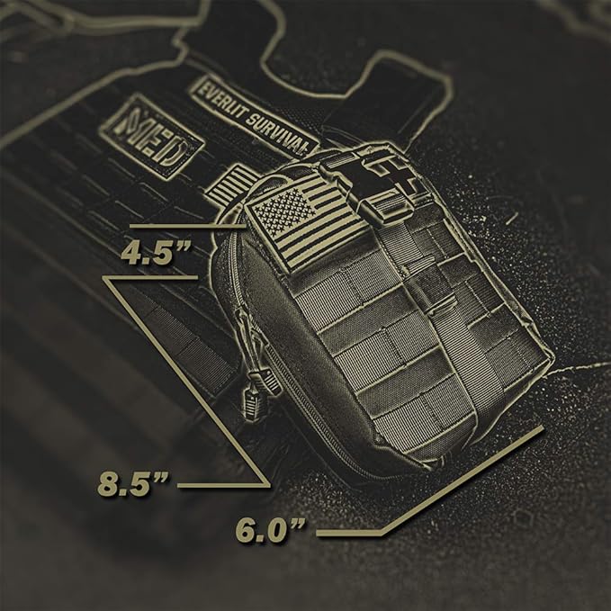 EVERLIT Emergency Trauma Kit, CAT GEN-7 Tourniquet 36" Splint, Military Combat Tactical IFAK for First Aid Response, Gun Shots, Severe Bleeding Control (OD Green)