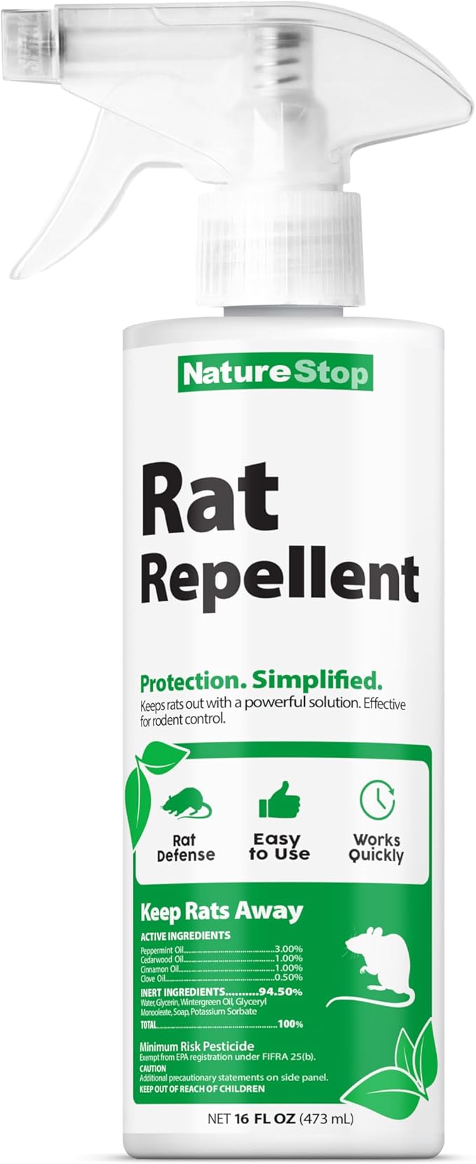 Rat Repellent Spray, Rodent Repellent for Indoor & Outdoor Use, 16 oz (475mL)