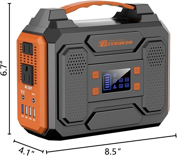 Portable Power Station 300W Solar Generator 280Wh(without Solar Panel), 110V Portable Power Bank with AC Outlet Pure Sine Wave, DC, USB QC3.0, External Lithium Battery Pack for Camping RV Outdoor Use