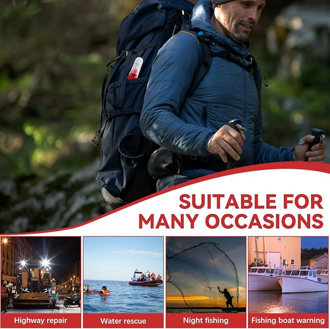 Boat Flares – Boat Flares Coast Guard Approved Marine, LED BoatFlares, Waterproof Emergency Signaling for Fishing Boats, Life Rafts (Red, 2pcs)