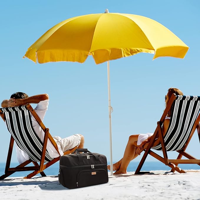 Lifewit Insulated Cooler Bag, 32/48 Can Large Leakproof Beach Cooler, Lightweight Portable Double Layer Soft-Sided Travel Ice Chest for Camping, Kayaking, Road Trips, Grocery Shopping