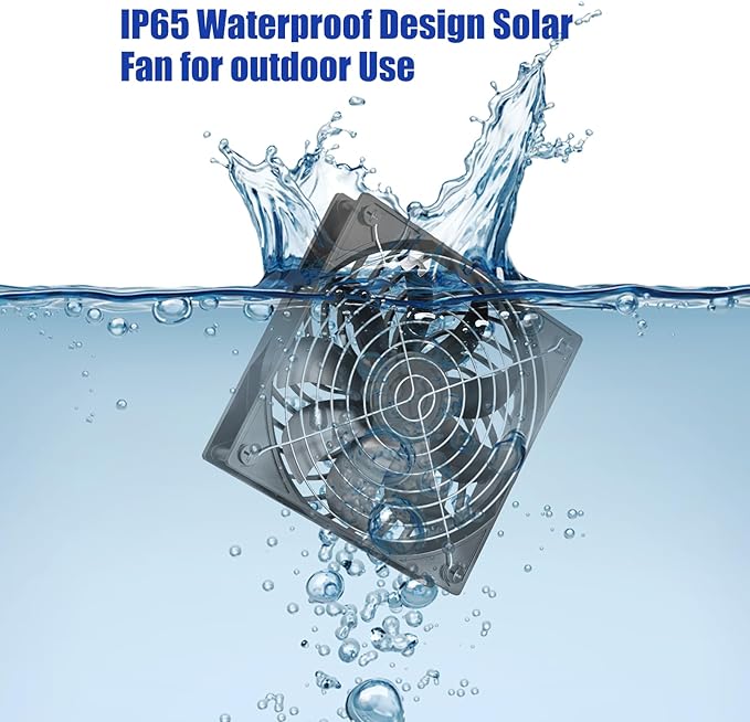 MARBERO 4.7 Inch Solar Powered Fan Kit, 15W Solar Panel with 2 Waterproof Fans, Intake or Exhaust Air Fan wtih 13 Ft Cable for Outside Backyard Chicken Coops, Greenhouses, Dog Houses, Pet Houses