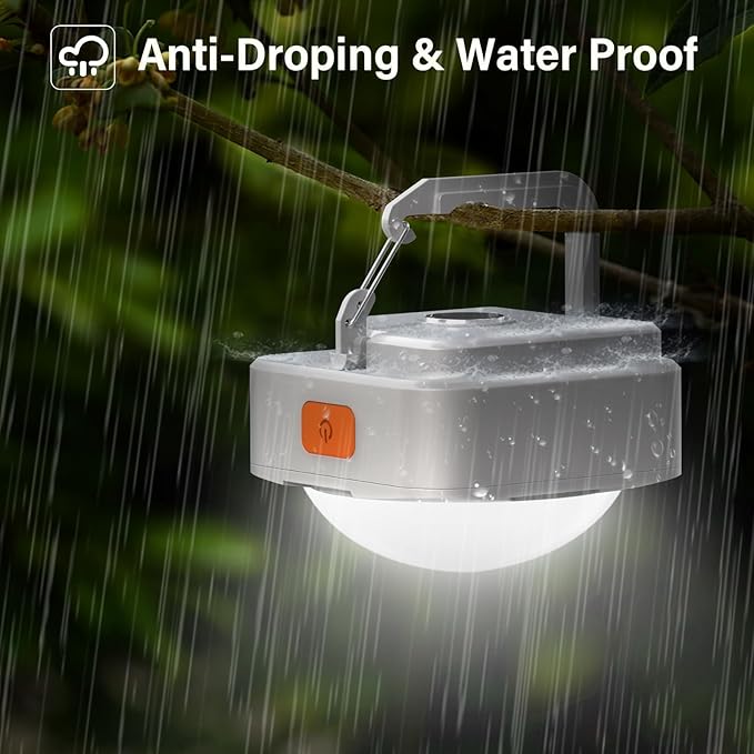 Rechargeable Camping Lights FLY2SKY 6Pcs White Tent Lights Mini Flashlight Portable LED Camping Lantern Survival Gear Camping Accessories for Hiking Backpacking Fishing Hurricane Emergency Outage