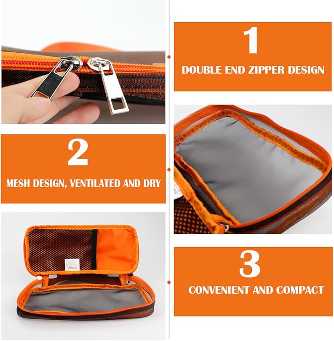 Cooking Utensil Storage Bag Grill Cookware Organizer Travel Set Portable Tableware Fork Spoon Chopsticks Organizer Tote for Outdoor Travel Picnic Camping（0range）