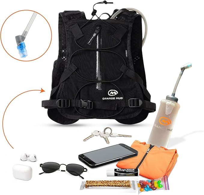 Orange Mud Endurance Pack V3.0 Running Vest – 2L Hydration Backpack for Trail Running, Hiking & Cycling – Lightweight, Breathable Mesh, Gear Pockets, Trekking Pole Loops