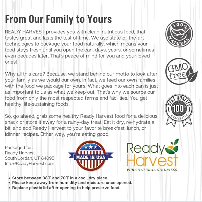 Ready Harvest Freeze Dried Food - Sweet Potatoes | Emergency Food | Pantry Staples | #10 Can | 25-Year Shelf Life | Cans Filled to the Top