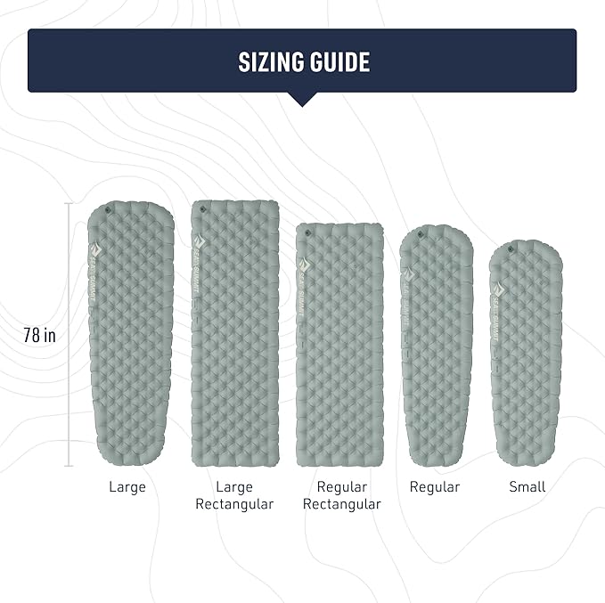 Sea to Summit Ether Light XR Insulated Sleeping Pad, Tapered - Small (66 x 21.5 x 4 inches)