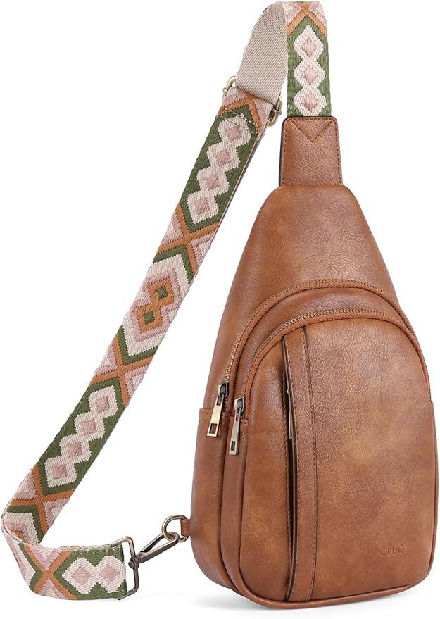 CLUCI Crossbody Bags for Women Men,Leather Sling Bag Cross Body Backpack for Woman Gifts for Women Birthday Unique