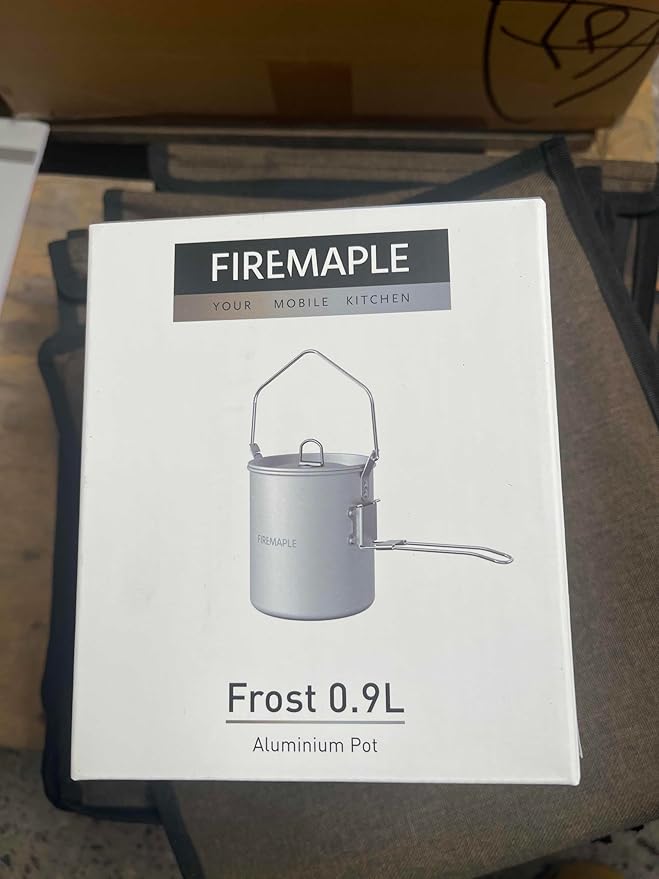 Fire Maple Frost 0.9L Camping Pot Aluminum with Detachable Handle, Backpack Bushcraft Gear, Campfire Cooking Equipment Self-locking Handle