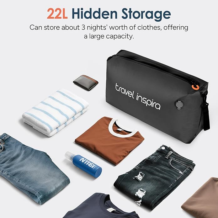 Vacuum Compression Bags IP67 Waterproof with Shoulder Strap Reusable Travel Space Saver for Carry On Suitcases and Backpack