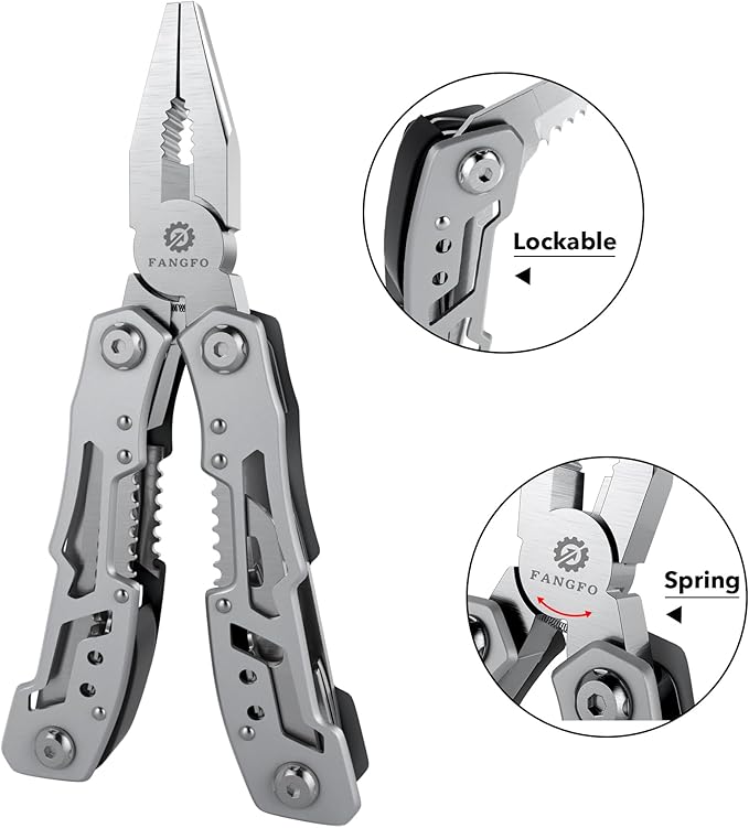 14-In-1 Multitool Pliers，Premium Portable Multi Tool ，with Safety Locking Professional Stainless Steel Multitool Pliers Pocket Knife,Apply to Survival, Camping, Gifts for Dad Husband Boyfriend