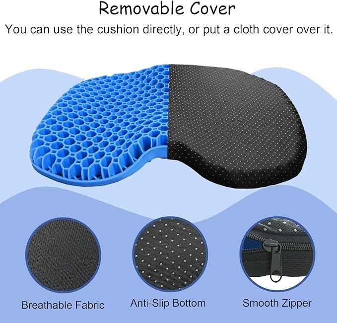 NEW-Vi Anti-Slip Kayak Seat Cushion - Waterproof Thicken Gel Boat Kayak Canoe Rowing Stadium Pad for Sit in Kayak Chair Kayak Accessories Equipment Gear for Fishing Kayak