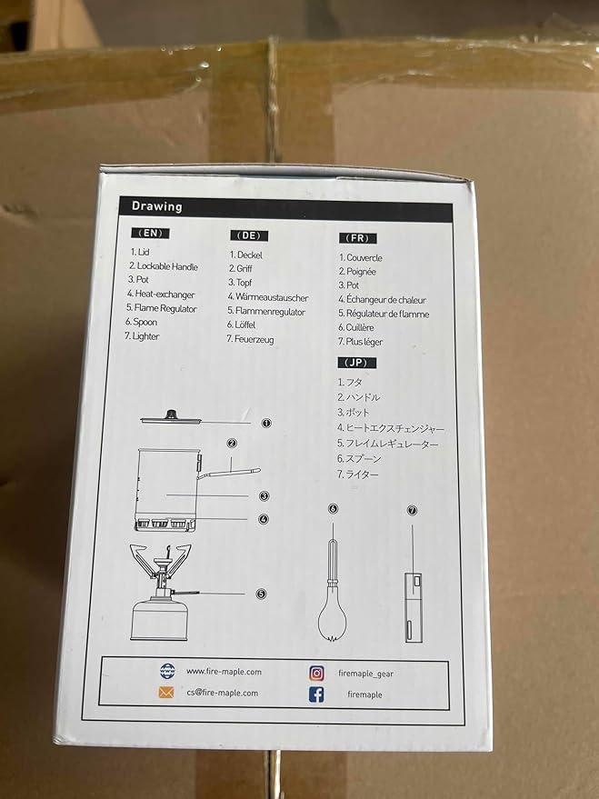 Fire Maple Petrel Portable Stove Ultralight Cooking System, with a Lightweight, Fast Boiling Function, Precise Double Tick Design, for Outdoors, Camping and Traveling