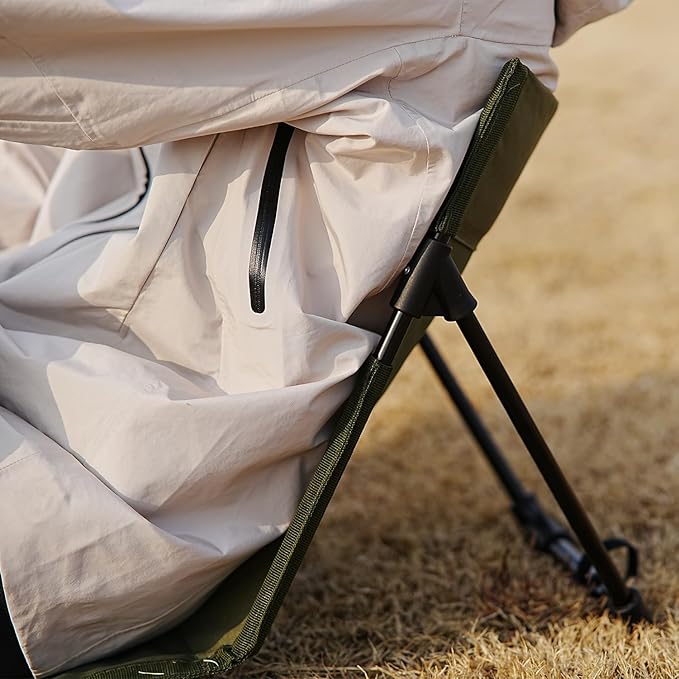 Outdoor Camping Backrest,Lightweight Foldable Chair,Park Leisure backrest,Beach Portable Single Lazy Chair,Aluminum Lazy Comfortable Backrest (Olive Green)