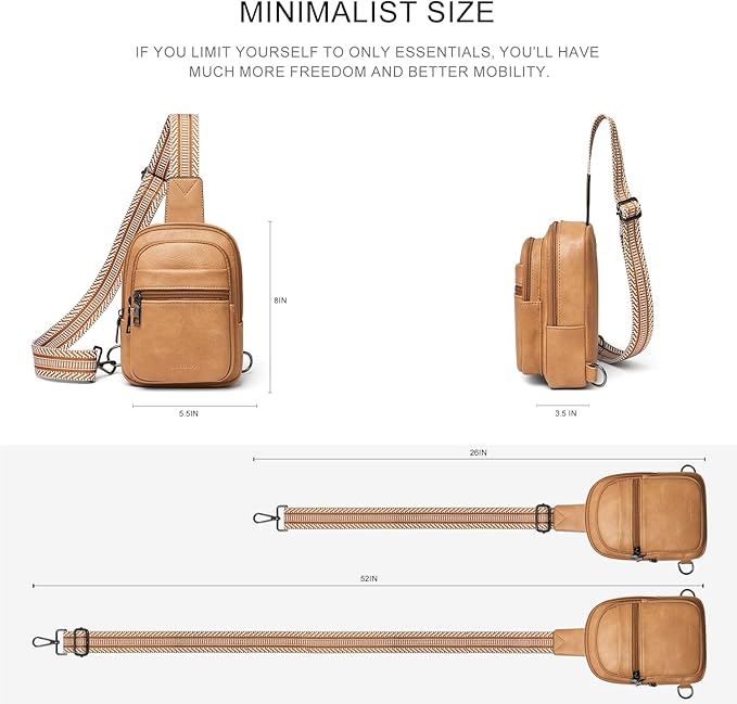 3L SMALL Sling Bag Fanny Packs For Women Men Mini Crossbody Chest Belt Travel Bag Purse Handbag Faux Leather Fashion Cute Light Grey