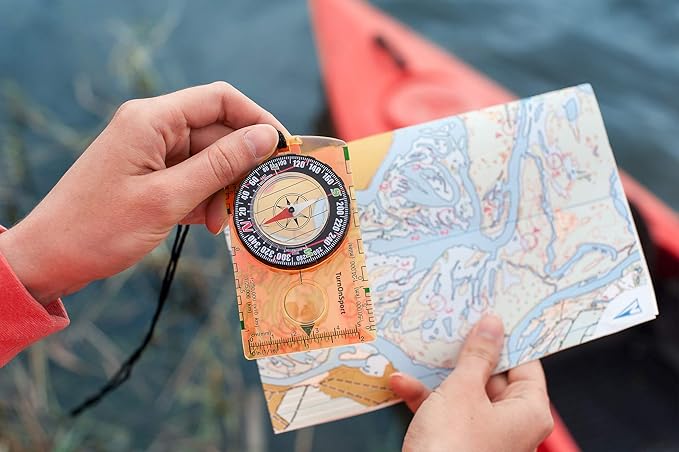 TurnOnSport Orienteering Compass - Advanced Scout Compass for Hiking, Camping, and Backpacking - Best Survival Gifts for Kids