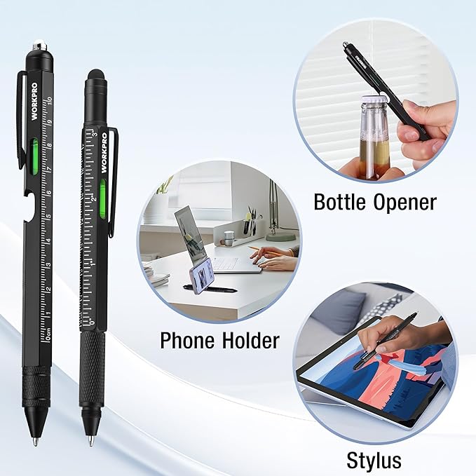 Father’s Day Gifts for Men, 9 Functions Multi-tool Pen Set, Birthday Gifts for Who Have Everything, Cool EDC Gadgets for Men, Stocking Stuffers, for Dad Grandpa Husband Him Adults Boyfriend