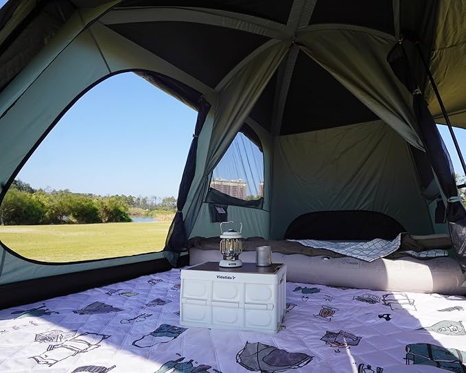Vidalido 4-6 Person Camping Tent with 3 Door 2 Room Large Family Cabin Tents, Double Layer Waterproof Portable Glamping Tent, Big Tents for Outdoor Camping Hiking and Backpacking