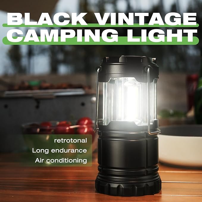 Lantern Collapsible Camping Light, Battery Operated Lanterns LED Super Bright for Power Outages Indoor Emergency Outdoor Camping Hiking Kit (COB-2)