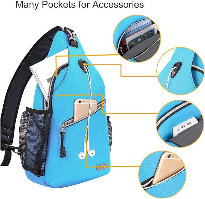 MOSISO Sling Backpack, Multipurpose Crossbody Shoulder Bag Travel Hiking Daypack