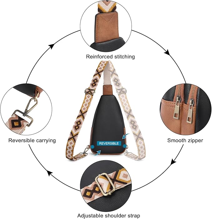 CLUCI Crossbody Bags for Women Men,Leather Sling Bag Cross Body Backpack for Woman Gifts for Women Birthday Unique