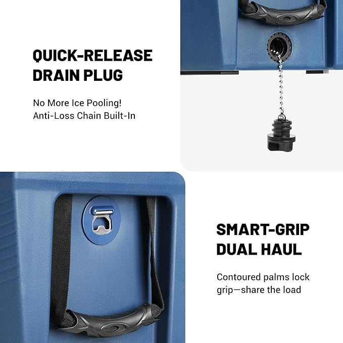 EchoSmile Ultra-Light Hard Cooler 35L/37qt, Outdoor Insulated Ice Chest Box