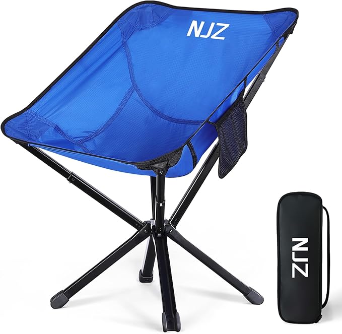 Portable Camping Chairs - 15s Setup & Compact 13" Fold - Backpacking Chair with Carry Bag, Camp Chair for Picnics, Fishing, Festival Sporting Events, Support 200 LBS - Blue