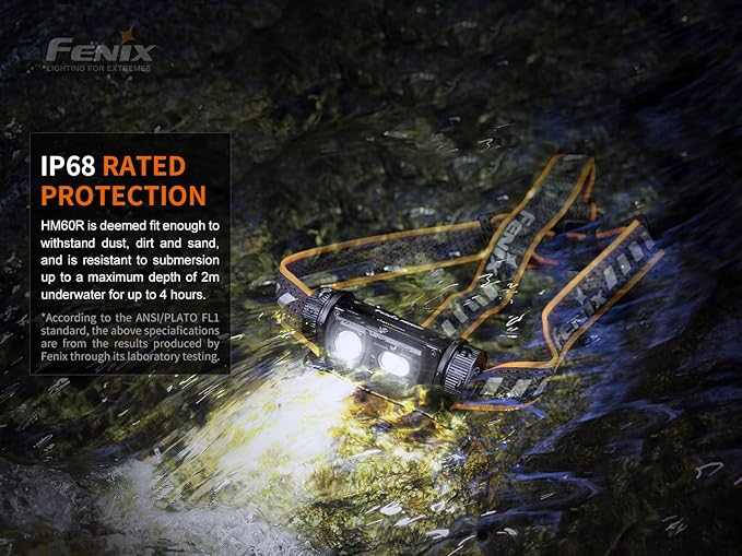 fenix HM60R Headlamp, 1300 Lumen USB-C Rechargeable with Flood Light, Red Light and Organizer