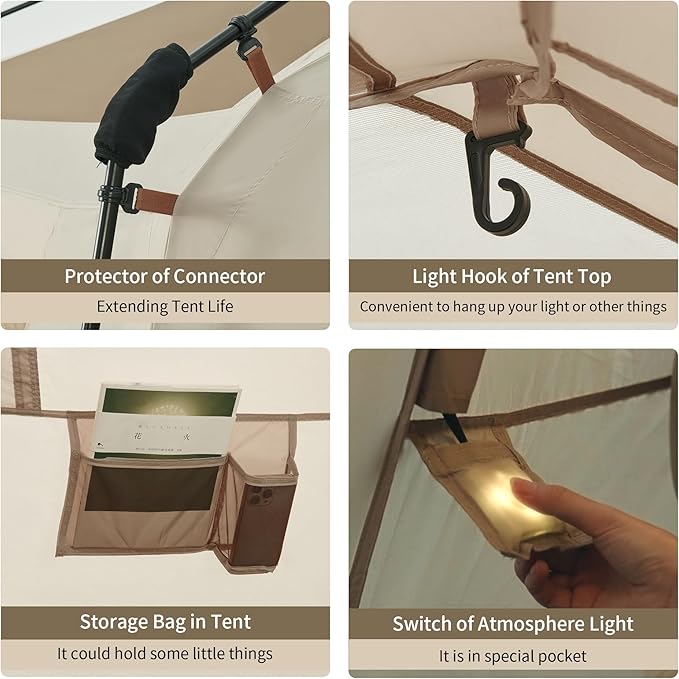 Naturehike Village Instant Tent, 4 Person 8 Person Camping Tent with Full Rainfly, Waterproof Large Cabin Tents for Car Camping